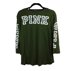 PINK HTF 3/4 long sleeve tee slim fit flowy lg